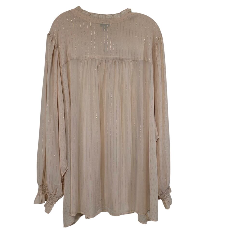 Torrid Womens Crinkle Chiffon Button Up Mock Neck Blouse Size 5X - Picture 3 of 12